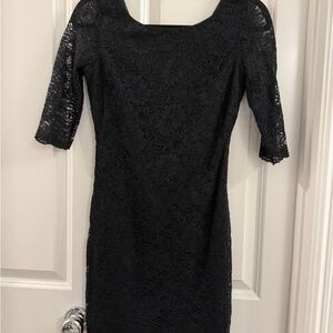 Banana Republic Black Lace Long Sleeve Dress
